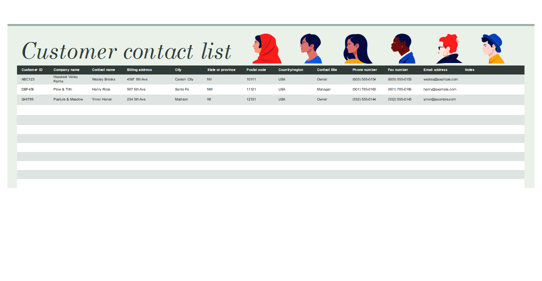 Streamline Client Management: Customizable Business Contact List Template with Geographic Analytics ​Thumbnail​ 
